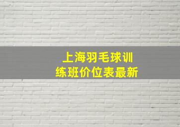 上海羽毛球训练班价位表最新