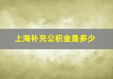 上海补充公积金是多少