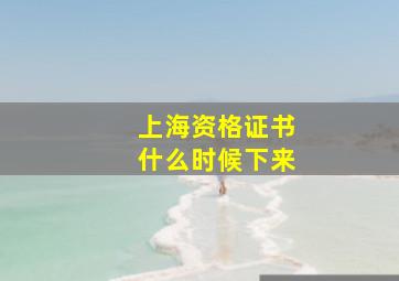 上海资格证书什么时候下来