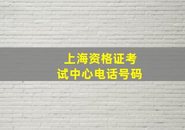 上海资格证考试中心电话号码