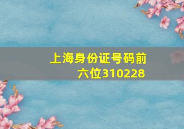 上海身份证号码前六位310228