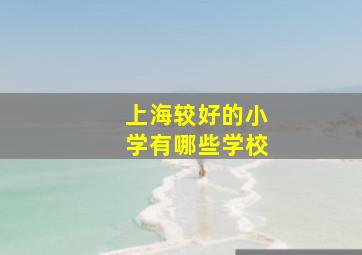 上海较好的小学有哪些学校