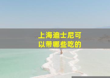 上海迪士尼可以带哪些吃的