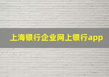 上海银行企业网上银行app