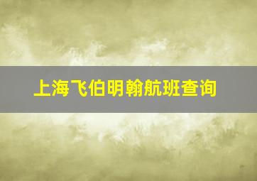 上海飞伯明翰航班查询