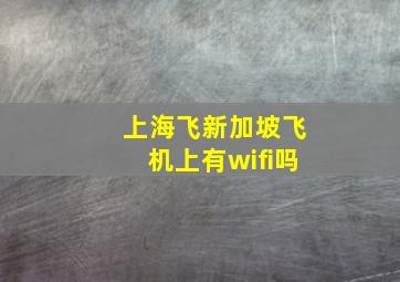 上海飞新加坡飞机上有wifi吗