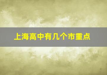 上海高中有几个市重点