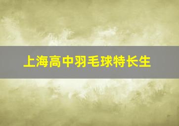 上海高中羽毛球特长生