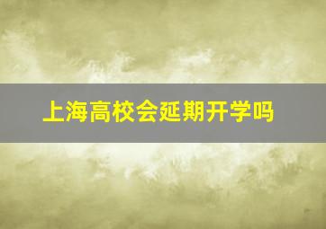 上海高校会延期开学吗