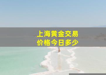 上海黄金交易价格今日多少