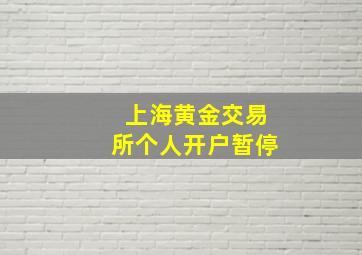 上海黄金交易所个人开户暂停