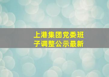 上港集团党委班子调整公示最新