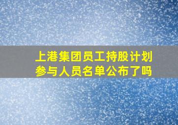 上港集团员工持股计划参与人员名单公布了吗