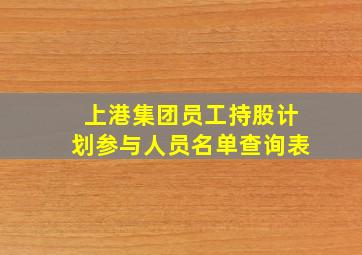 上港集团员工持股计划参与人员名单查询表