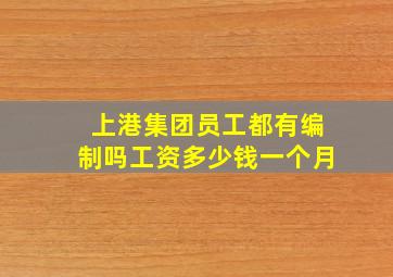 上港集团员工都有编制吗工资多少钱一个月