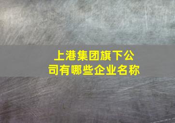 上港集团旗下公司有哪些企业名称