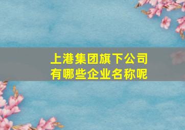 上港集团旗下公司有哪些企业名称呢