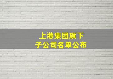 上港集团旗下子公司名单公布