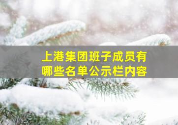 上港集团班子成员有哪些名单公示栏内容