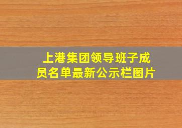 上港集团领导班子成员名单最新公示栏图片