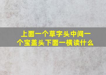 上面一个草字头中间一个宝盖头下面一横读什么