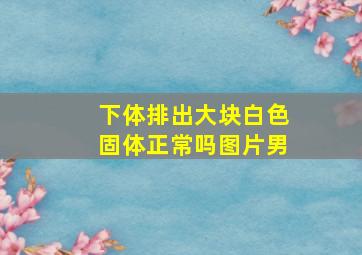 下体排出大块白色固体正常吗图片男