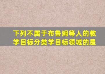 下列不属于布鲁姆等人的教学目标分类学目标领域的是