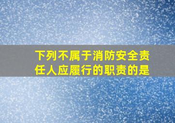 下列不属于消防安全责任人应履行的职责的是