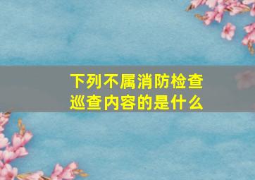 下列不属消防检查巡查内容的是什么