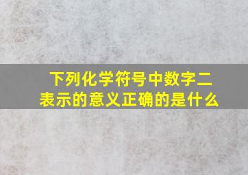 下列化学符号中数字二表示的意义正确的是什么