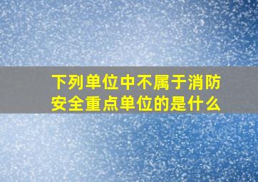 下列单位中不属于消防安全重点单位的是什么