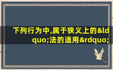 下列行为中,属于狭义上的“法的适用”的是