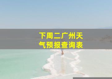 下周二广州天气预报查询表