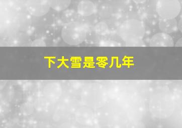 下大雪是零几年