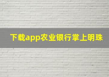 下载app农业银行掌上明珠