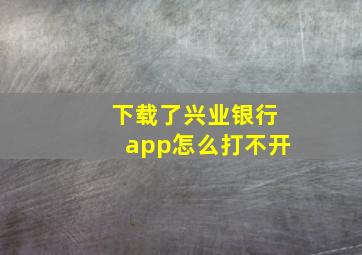 下载了兴业银行app怎么打不开