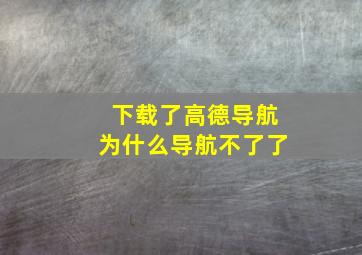 下载了高德导航为什么导航不了了