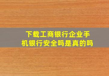 下载工商银行企业手机银行安全吗是真的吗