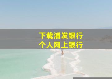 下载浦发银行个人网上银行