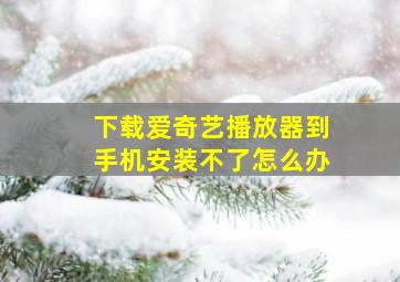 下载爱奇艺播放器到手机安装不了怎么办