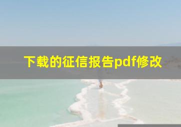 下载的征信报告pdf修改