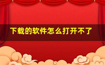 下载的软件怎么打开不了