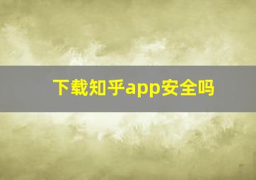 下载知乎app安全吗