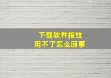 下载软件指纹用不了怎么回事