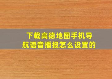 下载高德地图手机导航语音播报怎么设置的