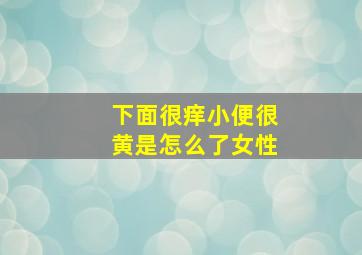 下面很痒小便很黄是怎么了女性