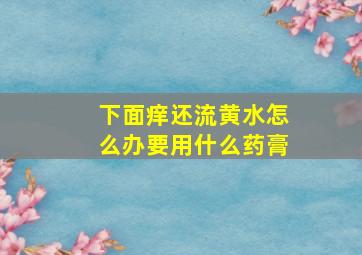 下面痒还流黄水怎么办要用什么药膏