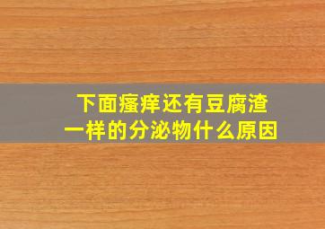 下面瘙痒还有豆腐渣一样的分泌物什么原因