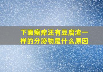 下面瘙痒还有豆腐渣一样的分泌物是什么原因