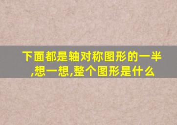 下面都是轴对称图形的一半,想一想,整个图形是什么